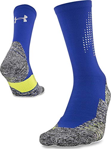 Under Armour Adult Run Cushion Crew Socks, 1-Pair , Royal , Shoe Size: Mens 8-12, Womens 9-12