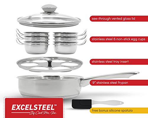 image for EXCELSTEEL Non Stick Easy Use Rust Resistant Home Kitchen Breakfast Br