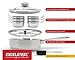 EXCELSTEEL Non Stick Easy Use Rust Resistant Home Kitchen Breakfast Brunch Induction Cooktop Egg Poacher, 6 Cup, Stainless Steel, Round