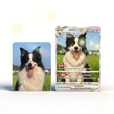 Chu6an6d Tarjeta personalizada para perro, tarjeta de intercambio de fotos personalizada, estilo de dibujos animados, recuerdo hecho a mano, regalo para madres y padres de perros | Ya disponible en tu tienda friki favorita! En mundofriki.es!