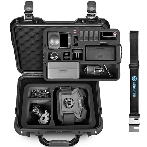 Lekufee �h���n�[�h�P�[�X DJI Osmo 360 �A�N�V�����J�����p �R���{ �o�b�e���[(7��) DJI Mic 3/2/Mini �o�b�e���[�P�[�X ���̑��A�N�Z�T���[(�P�[�X�̂�)