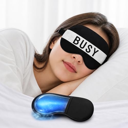 Image of Jenna Polyester Cute Sleeping Eye Shade Mask Cover For Insomnia, Meditation, Puffy Eyes And Dark Circles Black With Gel