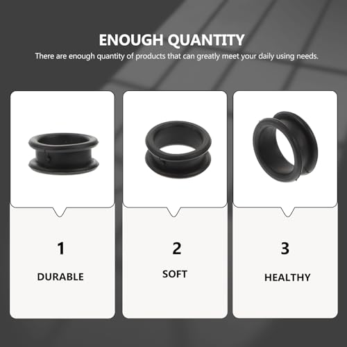 FRCOLOR 6Pcs Black Silicone Finger Rings for Scissors Non-Slip Grip Accessories - Image 2