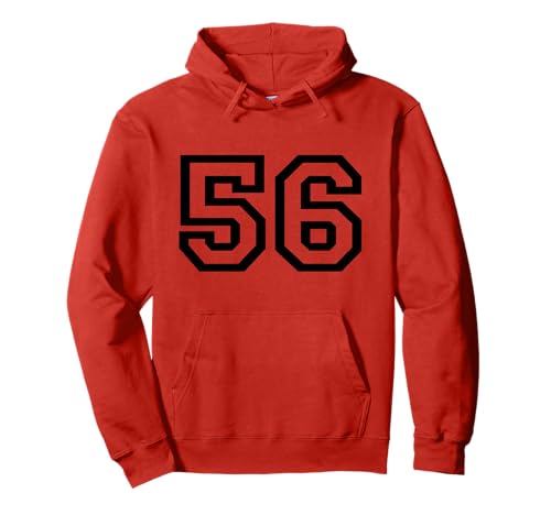 Número 56 Varsity Sports Team Cumpleaños Edad Año Sudadera con Capucha