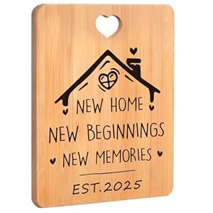 New Home Gifts – Bamboo Cutting Board, House Warming Gifts, Housewarming Presents for Couple, Family, Friends, Christmas Gifts for New Home
