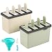 Kootek Popsicle Molds Sets 8 Ice Pop Makers Reusable Ice Cream Mold - Dishwasher Safe, Durable DIY Popsicles Tray Holders with Silicone Funnel, Cleaning Brush Kitchen Supplies(Beige and Green)