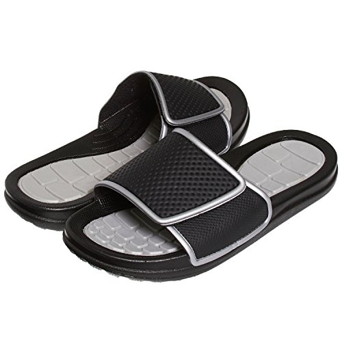 Skysole Boys Rugged Adjustable Closure Slide Sandals Silver AZ 13/1 US Little Kid