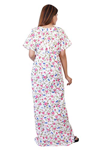 Image of Women's Cotton Block Print Knee Length Nighty