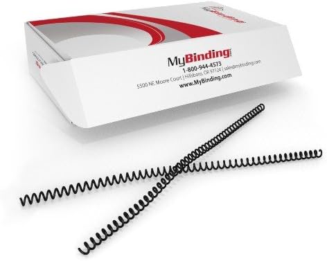 MyBinding 4 to 1 Pitch Spiral Binding Coil - 105 Sheets - 13 milimeter Diameter, Black, Qty 100 (P103-13-12~A)