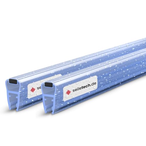 Seiletech.de Magnetdichtung UM03 2x 2 m Dichtung für 4mm 5mm 6mm Glastür Transparent Wasserabweisprofil Duschabdichtung Duschwand mit Gummilippe Schwallschutz Duschdichtung
