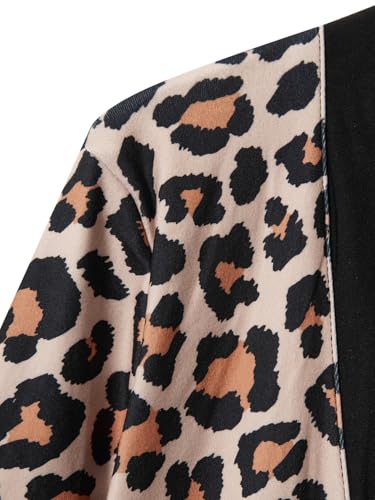 Image of Womens Leopard Print Cardigan Lightweight Long Sleeve Open Front Fall Cardigans S-XXL