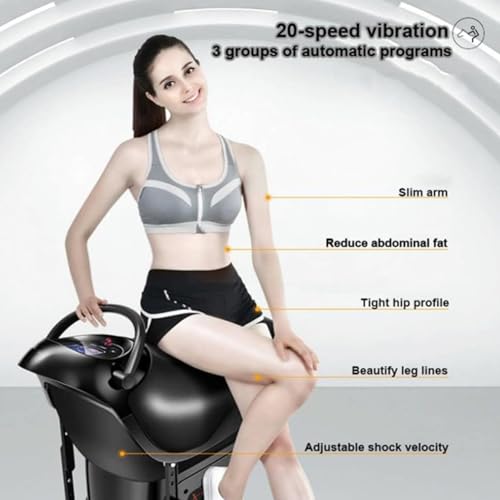 Image of Electric Horse Riding Machine - Home Fitness Equipment for Body Slimming & Muscle Toning, 20 Speed Settings + 3 Intensity Levels, Vibrating Workout Machine, Grey
