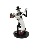 Figura de esqueleto de novia y novio para tarta de boda, decoración de Halloween con temática de muerte (baile romántico)