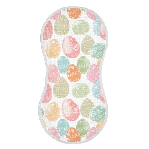 xigua Colorful Easter Eggs Baby Burp Cloths for Newborn Boys and Girls 2 Pack, Soft & Absorbent Cotton Baby Burp Cloth, Baby Washcloths, Newborn Towel, Burp Rags