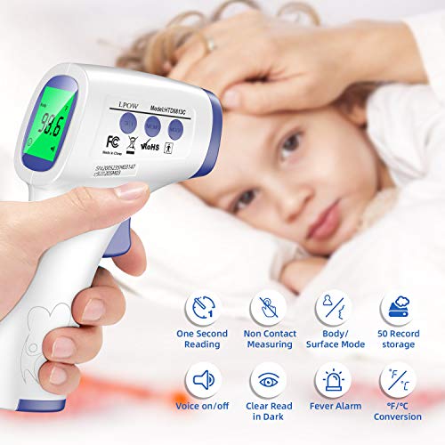 Non Contact Thermometer Forehead Digital Thermometer for Adults, Medical Infrared Thermometers for Fever with Instant Accurate Reading and LCD Display for Body and Surface - Thumbnail 2