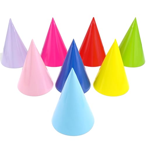 CANREVEL 16 PCS Pastel Party Hats for Kids and Adults, Rainbow Party Supplies for Party Decorations, Party Headwear for Birthday|Celebration|Party, Macaron Cone Kids Hats for Girls Boys Women Men