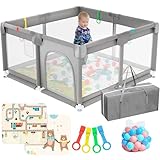 baby laufstall mit tür 🏠 FREIHEIT & SPIELSPASS FÜR IHR KIND: Mit einer großzügigen Fläche von 124x124 cm bietet der Laufstall genügend Platz zum Krabbeln, Spielen und Entdecken. Die integrierten Reißverschlusstüren erlauben einen einfachen Zugang, bleiben jedoch kindersicher verschlossen. Ein vielseitiger Laufgitter & -Ställe Begleiter für den Alltag mit Kleinkind.