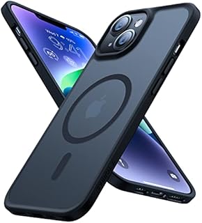 TORRAS Shockproof Specially for iPhone 14 Case for Magsafe [20W Super Magnetic] [SGS Military Shckproof Protective] Compatible with MagSafe Slim Hard Translucent Matte iPhone 14 Phone Case Cover Black