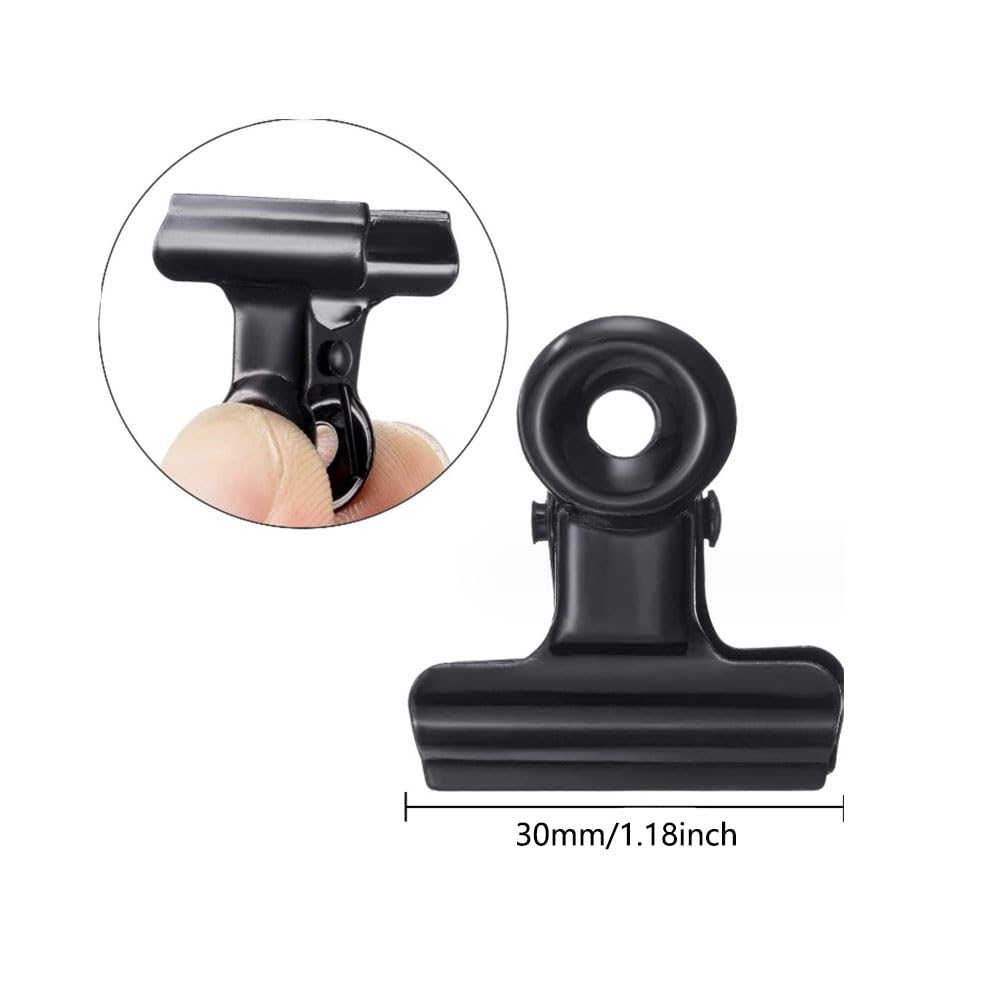 Lot De 12 Grands Trombones à Reliure Bouledogue Noir/pinces à