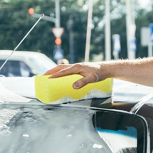 Yaomiao 4 Pcs Bug Scrubber Sponge Car Sponge Bug and Tar Remover Yellow Wash Cleaning Scrubber for Car Detailing