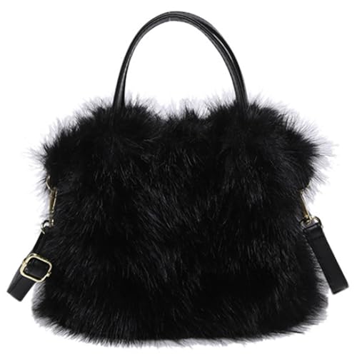 Bolsas de cuerpo cruzado para mujeres bolso de hombro esponjoso de 7.5x5x6 pulgadas con correa ajustable y bolso de negra minimalista para diariamente, viajes, escuela, regalos para mujeres, bo