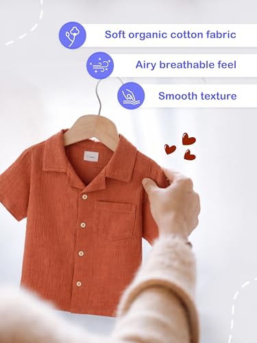 Image of Kidbea Organic Cotton Shirt & Pant Co-ord Set for Kids | Elegant & Comfortable Summer Wear | Stylish Half Sleeve Shirt with Bow & Comfy Shorts