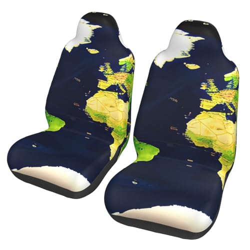 Protector de asiento de coche antideslizante para evitar desgaste con diseño de mapa mundial