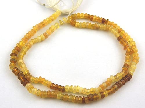 Opale jaune 3mm-4mm en perles rondelles facettées pour la création de bijoux artisanaux de qualité