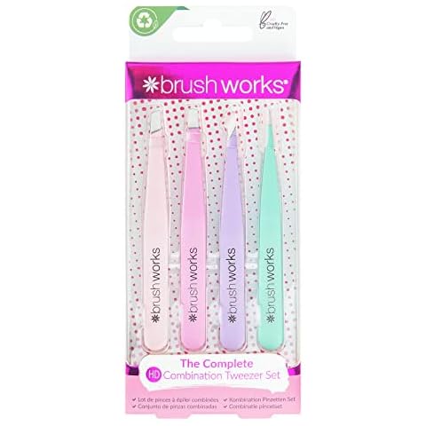 Brushworks HD 4 Piece Combination Tweezer Set - Pastels Cover