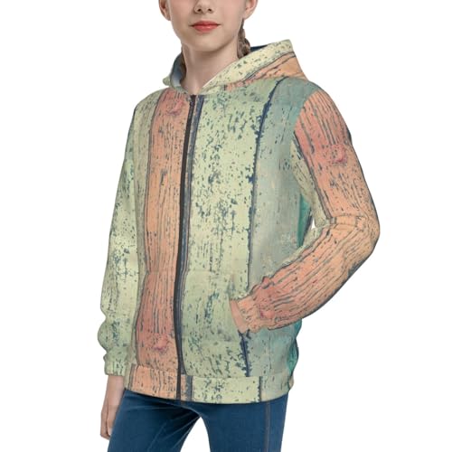 Hardwood Kids Pullover Hoodies Boys Zip Up Sweatshirts Girls Athletic Clothes with Pocket