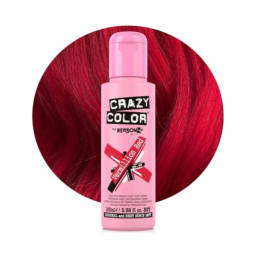 Renbow Crazy Color Semi-Permanent Hair Color Dye vermillion red 40-100 ml 1er pack (1 x 115 g)