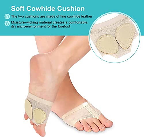 سيوسى حذاء رقص باليه لرقص الباليه، حذاء غنائي بلون بيج نود، وسادة قدم لدعم اصابع القدم، حذاء جيد التهوية لرقص الجاز والباليه عصري ومعاصر، زوجين، مقاس L