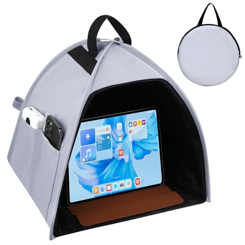 HoYiXi Foldable Tablet Sun Shade & Privacy Shield - Fits 8-11 Tablets Compatible Fire HD 10/iPad 9.7/iPad mini/Galaxy Tab A8 A9/Huawei- Blocks Sunlight Protects Privacy Anti - Glare Grey