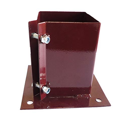 Fence Post Support Bolt Down 3 75mm Garden Holder Like Metpost Bolt Grip Brown x 1