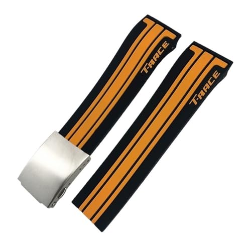 [UMCNVV] VRSvoh Tissot T048.417/T048.427 T-RACE T048 \tgX|[cVRvXgbv܂肽݃obN(Black orange silver,20mm)