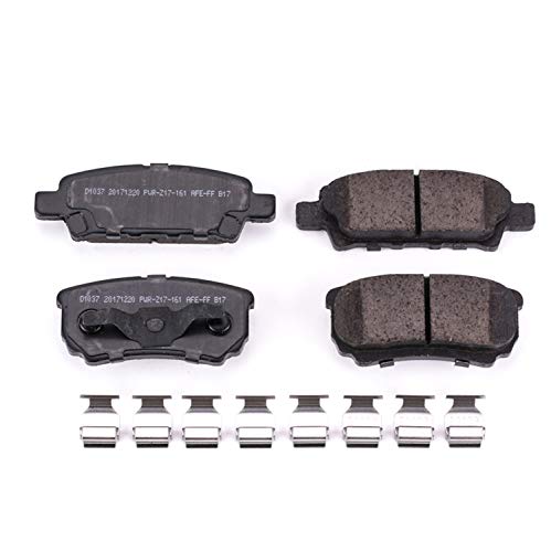 Image of PowerStop Rear Brake Pads for Chrysler 200 2011-14 |Sebring 2007-10 |Dodge Avenger 2008-14 |Caliber 2007-12 |Jeep Compass 2007-17 - Z17 Ceramic Brake Pads with Installation Hardware, 17-1037