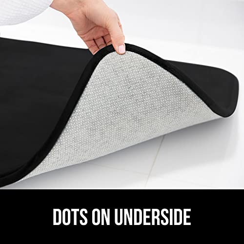 Gorilla Grip Thick Memory Foam Bath Rugs, Soft Absorbent Velvet Bathroom Mats, Durable Dots On Underside, Machine Washable Bathmat, Carpet Rug Room Decor For Shower Floor, 24X17 Mat, Black #TOP5