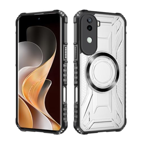 Lucyliy Vivo IQOO Z9S 5G �Ή� �X�}�z�P�[�X �J�o�[ [PC�o�b�N�v���[�g + TPU�t���[�� �}���`�}�e���A���\���A���^�����C�����O] �u���b�N