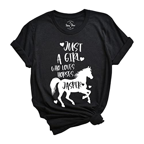 Personalized Just A Girl Who Loves Horses Shirt Horse Shirts for Women Horse Shirts for Kids Horse Gifts for Girls2