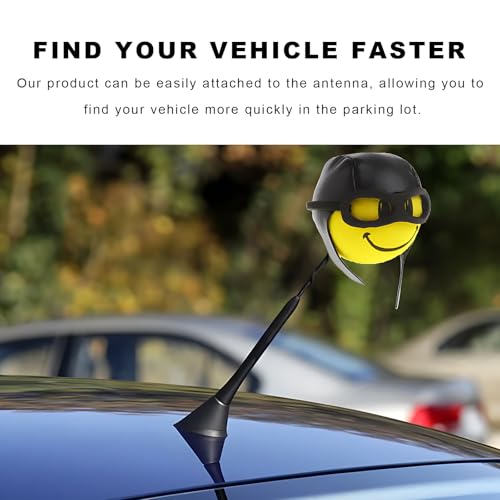 JNXIJ 2PCS Car Antenna Topper, Funny Pilot Antenna Ball Automotive Roof Toppers, Cute Pilot EVA Foam Ball Exterior Decoration for Most Vehicle Antennas, Universal Car Accessories