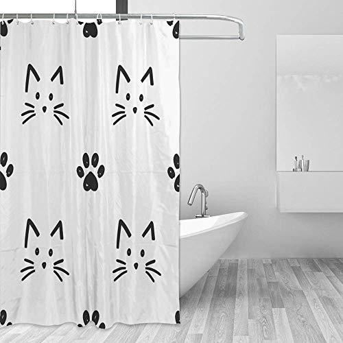 Rideau de douche chat imperméable pour éviter l'eau au sol de la salle de bain - 5