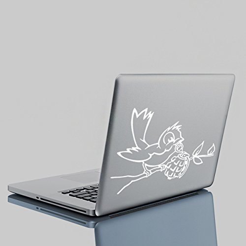 AnOL (30 x 22 cm) Banksy świecąca winylowa naklejka ścienna ptak z granatem/świecąca w ciemności wróble i bomba graffiti naklejka / luminescencyjny mural