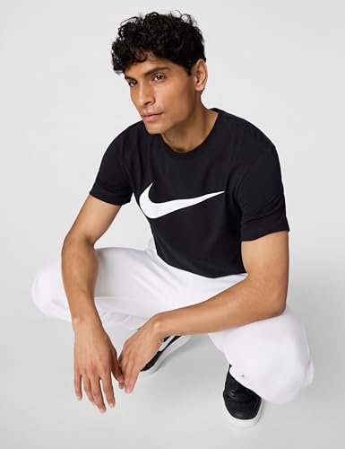 Nike Men's Sportswear Icon Swoosh T-Shirt, Black/White, X-Large - Image 4