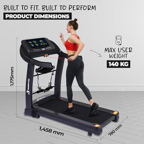 Image of Sprint Pro Multifunction 5 HP Peak BLDC Motorized | Hydraulic Foldable Treadmill | 25Level Auto Incline| 16 Km /Hr Max Speed| 140Kg User Weight| Bluetooth Speaker| Wynd app | Home use| Black