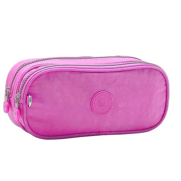 Estojo Duplo Material Escolar Nylon Multiuso Necessaire
