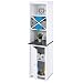 Best Choice Products Wooden Standing Storage Cabinet Tower for Toiletries, Linens, w/Faux-Slate Adjustable Shelves, White