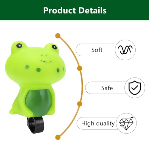 XMHBG Cute Frog Bike Bell - Loud & Clear Bicycle Handlebar Bell with Animal Design with Loud Crisp Clear Sound for Bike Accessories Decoration(Easy Installation)