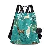 ALAZA Deer Dahlia Boho Women Backpack Anti Theft Back Pack Shoulder Fashion Bag Purse