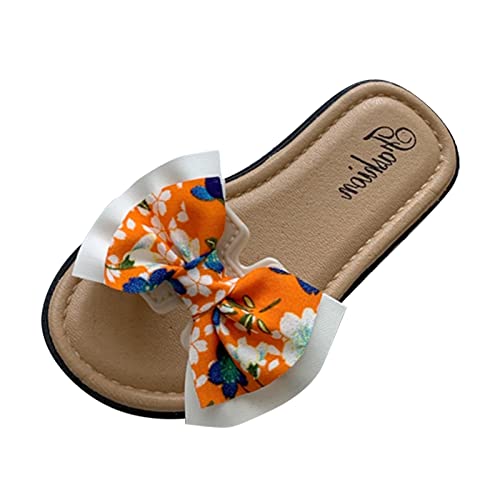 Boys Girls Toddler Little Kid Cloud Slides Sandals Quick Drying Slippers Shower Bathroom Pool Comfy (Orange, 9 Toddler)