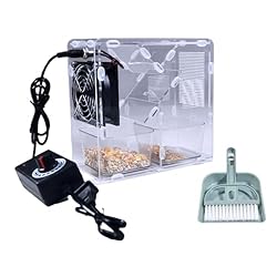 Máquina de soplado de granos de comida para pájaro...: Descascarillado eficiente con nuestra carcasa dividida soplada para pájaros, diseñada para ahorrar tiempo y mantener la integridad de la comida para pájaros, mejorando la alimentación de tus pájaros. Ventilador de velocidad ajustable, este procesador...